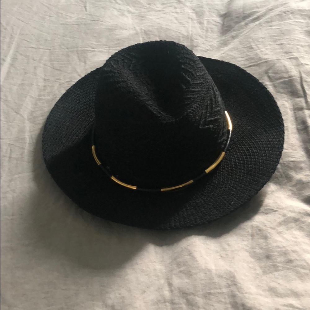 Black hat with gold hardware